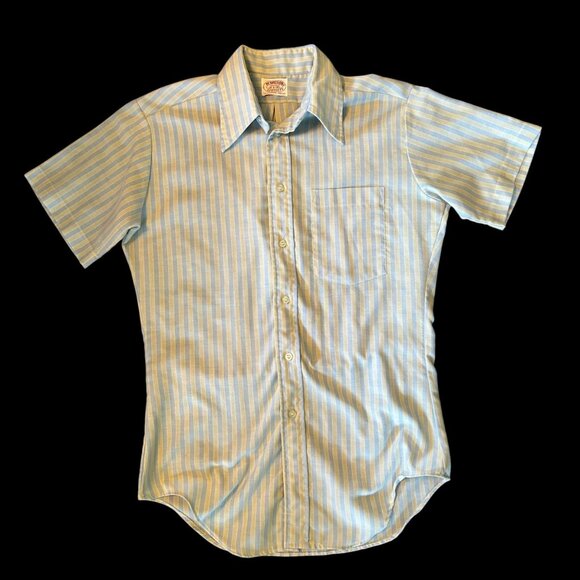 Vintage McGregor Scotset Pastel Striped Box Button Up Tee S - Picture 1 of 6